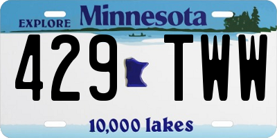 MN license plate 429TWW