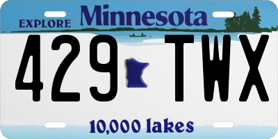 MN license plate 429TWX