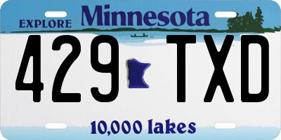 MN license plate 429TXD