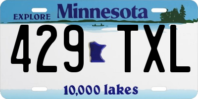 MN license plate 429TXL