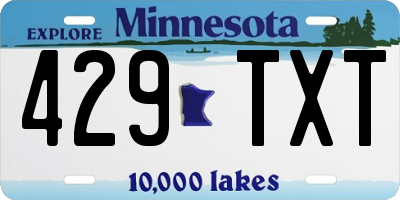 MN license plate 429TXT