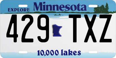 MN license plate 429TXZ