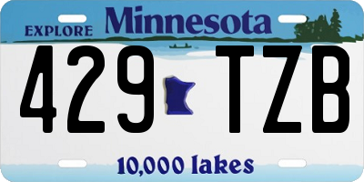 MN license plate 429TZB