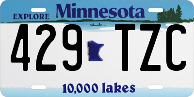 MN license plate 429TZC