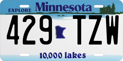 MN license plate 429TZW