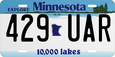 MN license plate 429UAR
