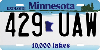 MN license plate 429UAW