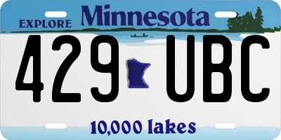 MN license plate 429UBC