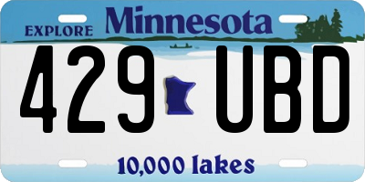 MN license plate 429UBD