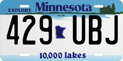 MN license plate 429UBJ
