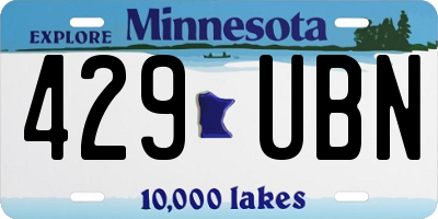 MN license plate 429UBN