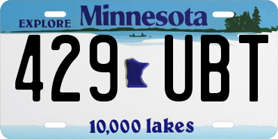 MN license plate 429UBT
