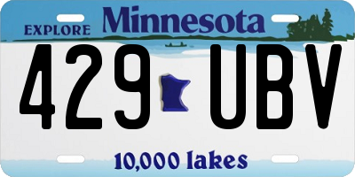 MN license plate 429UBV