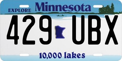 MN license plate 429UBX