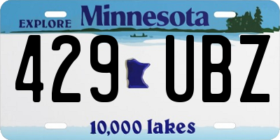 MN license plate 429UBZ