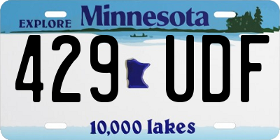 MN license plate 429UDF