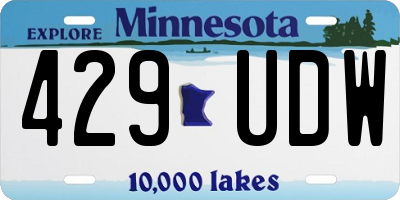 MN license plate 429UDW