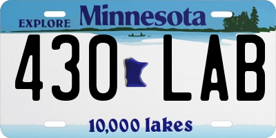 MN license plate 430LAB