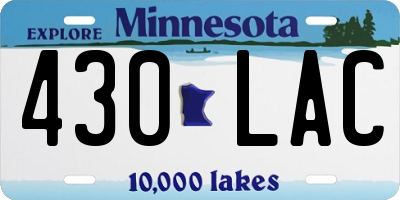 MN license plate 430LAC