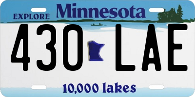 MN license plate 430LAE
