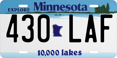 MN license plate 430LAF