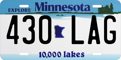 MN license plate 430LAG