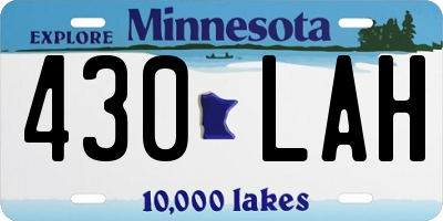 MN license plate 430LAH