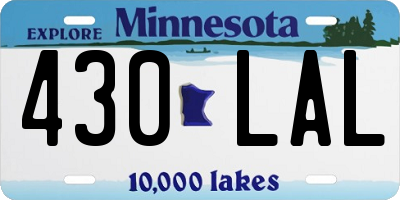 MN license plate 430LAL