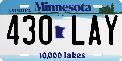 MN license plate 430LAY
