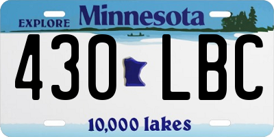 MN license plate 430LBC