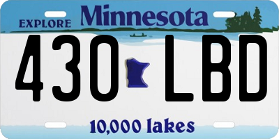 MN license plate 430LBD