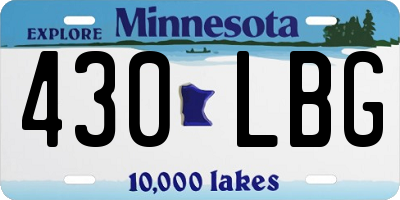 MN license plate 430LBG