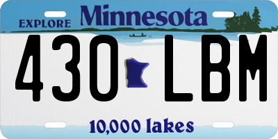 MN license plate 430LBM