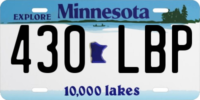 MN license plate 430LBP