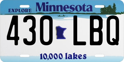 MN license plate 430LBQ