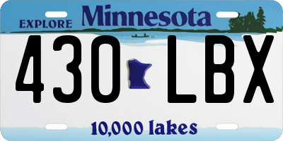 MN license plate 430LBX