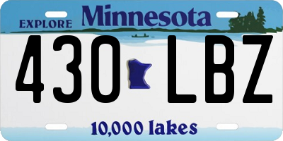 MN license plate 430LBZ