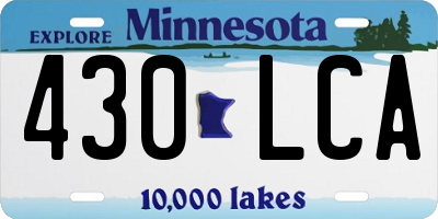 MN license plate 430LCA