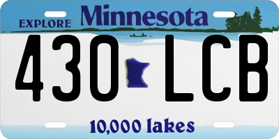 MN license plate 430LCB