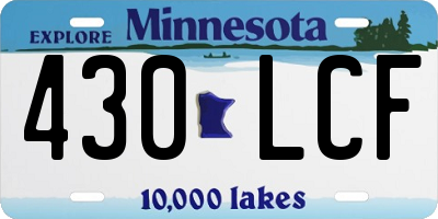 MN license plate 430LCF