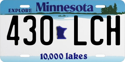 MN license plate 430LCH