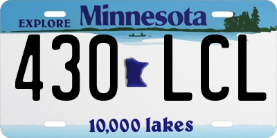 MN license plate 430LCL