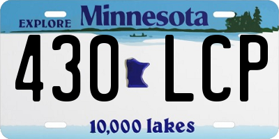 MN license plate 430LCP