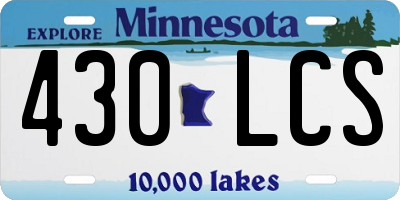 MN license plate 430LCS