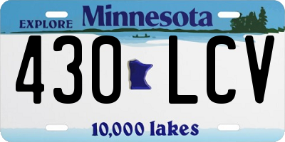 MN license plate 430LCV
