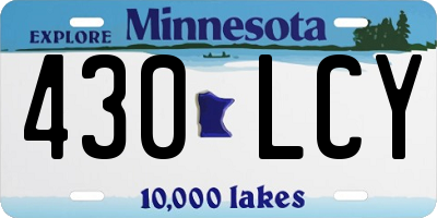 MN license plate 430LCY