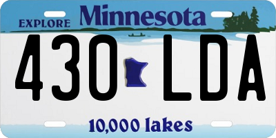 MN license plate 430LDA