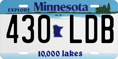 MN license plate 430LDB