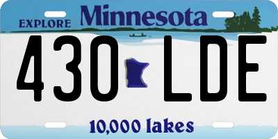 MN license plate 430LDE