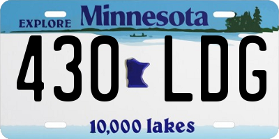 MN license plate 430LDG